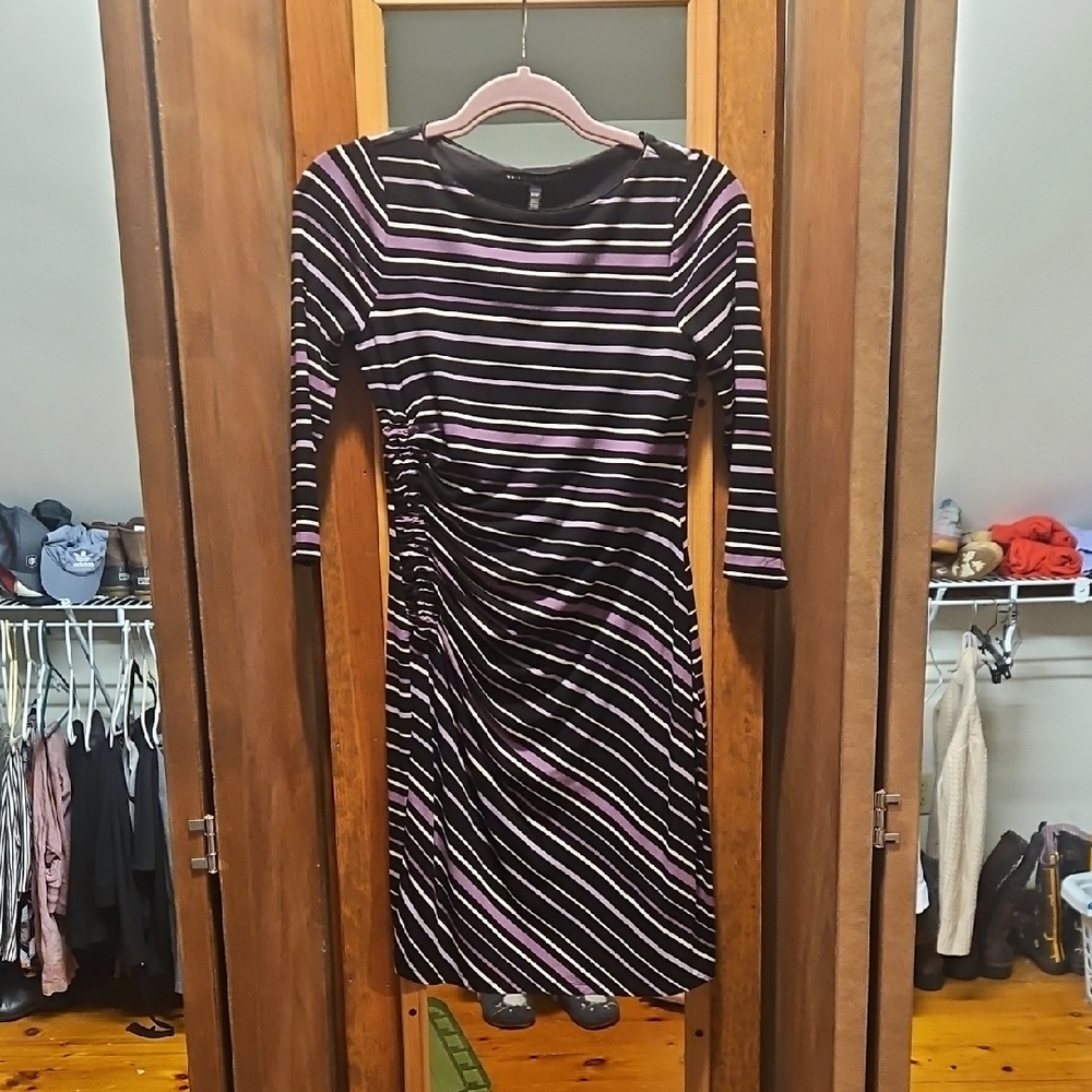 White House Black Market Striped Long Sleeve Dress